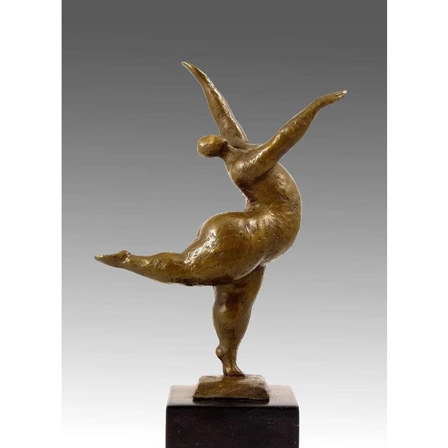 Modern Modern Art Statue of Balancing Nude Dancer, Bronze For Sale - Image 3 of 6
