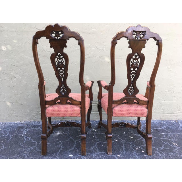 Burl Walnut Queen Anne Style Armchairs, Circa 1940 - a Pair For Sale - Image 6 of 12
