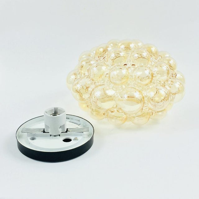 Large Mid-Century Modern Amber Bubble Glass Ceiling Light by Helena Tynell for Limburg, Germany, 1970s For Sale - Image 10 of 12