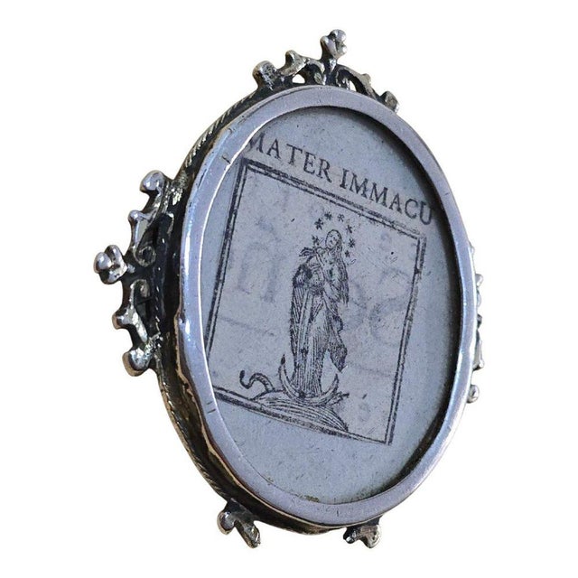 Baroque Antique Reliquary in Silver, 1780 For Sale - Image 3 of 8