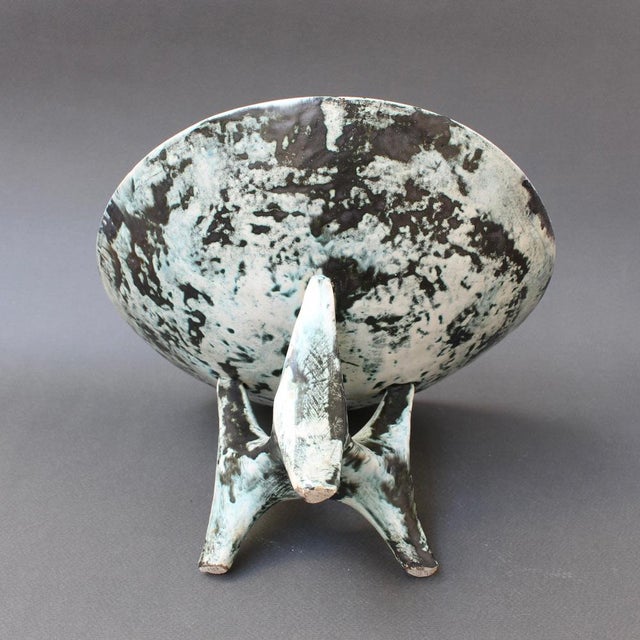 Mid-Century French Ceramic Bowl on Tripod Stand by Jacques Blin, 1950s For Sale - Image 13 of 18