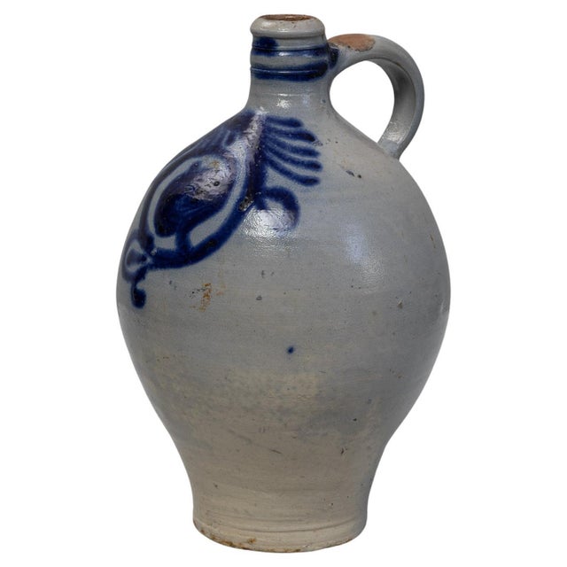 20th Century Belgian Traditional Blue and Gray Ceramic Vase for Home Decor For Sale - Image 15 of 18