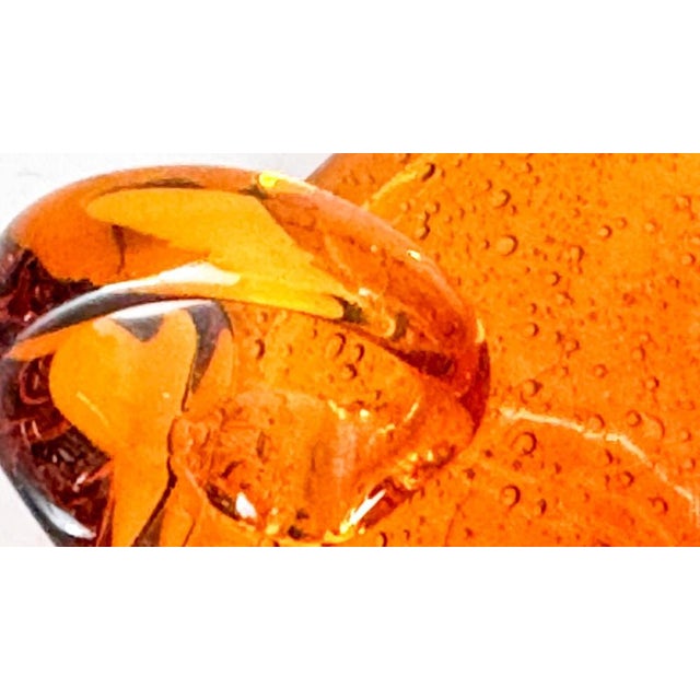 Gold Orange Bubble Glass Candleholders, 1960s, Set of 2 For Sale - Image 8 of 9