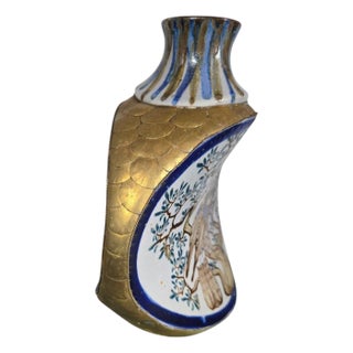 Mexican Painted Porcelain Vase, 1970s For Sale