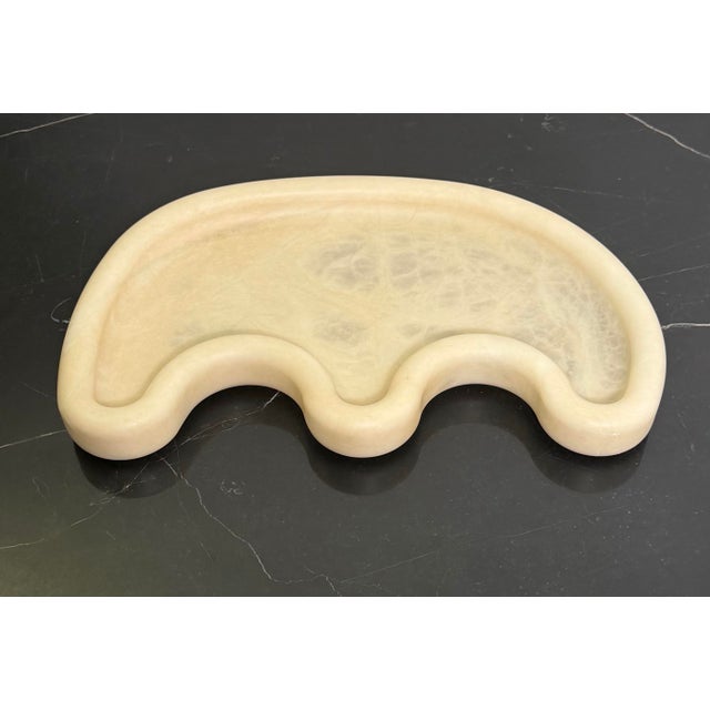 Contemporary Ashley Childers Amera Alabaster Tray in Sand For Sale - Image 3 of 12