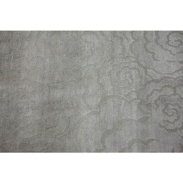 Early 21st Century Contemporary Camelia Green Handmade Silk Rug by Doris Leslie Blau For Sale - Image 5 of 8