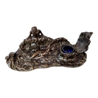 Late 19th Century Art Nouveau Bronze Inkwell For Sale