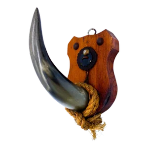 Vintage Western Horn Wall Hook on Plaque – Rustic / Lodge