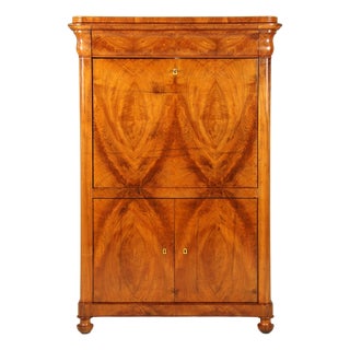 Antique Biedermeier Walnut Secretary, 1835 For Sale