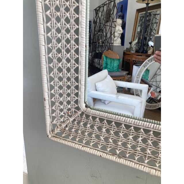 Wicker and Rattan Rectangular Mirror 1950 For Sale - Image 12 of 16
