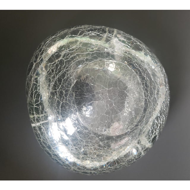 Contemporary 1980s Renato Anatra Murano Ghiacciato Glass Bowl For Sale - Image 3 of 12