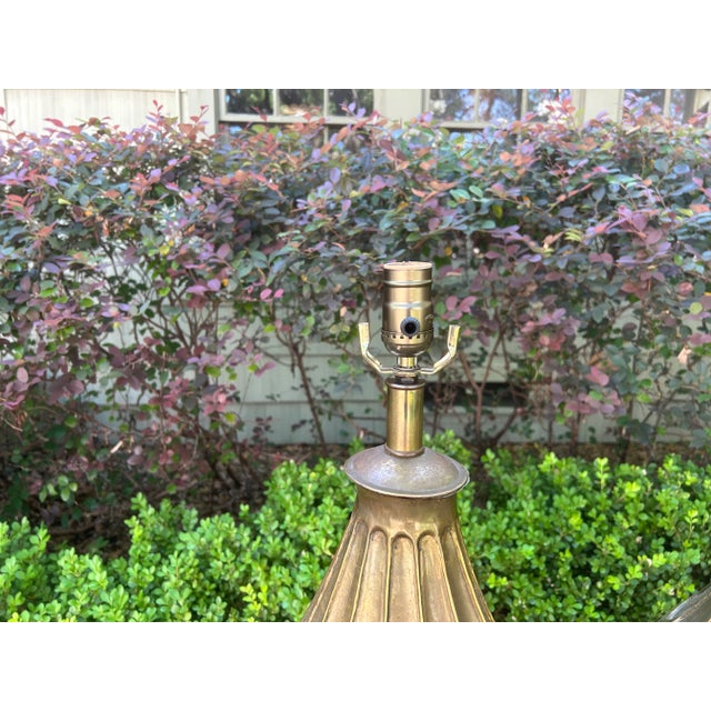 Metal Pair of Italian Modernist Brass Lamps For Sale - Image 7 of 11