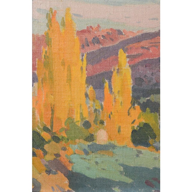 Raimon Roca Ricart, Autumnal Trees with Golden Light in Martinet, Oil on Canvas, Framed For Sale - Image 3 of 10