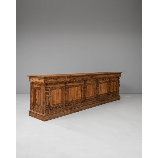 1900s French Belgian Provincial Wooden Shop Counter by Emile Lambot, Châtelet For Sale - Image 18 of 18