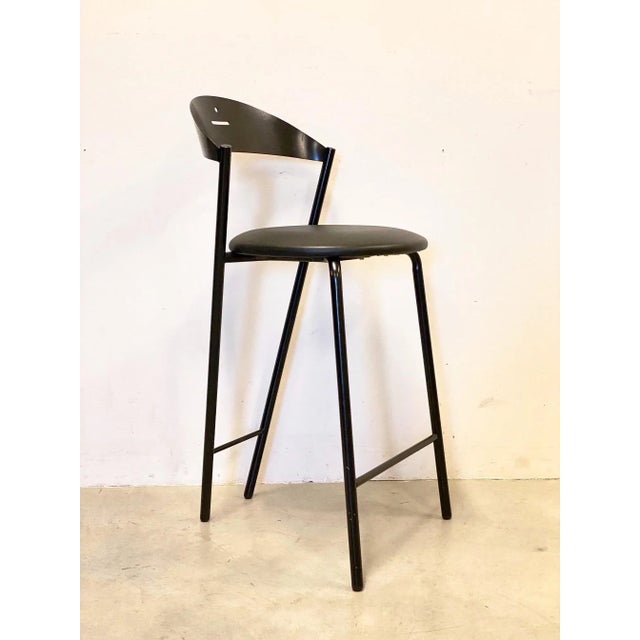 Black Fly Line Bar Stools, 1980, Set of 4 For Sale - Image 8 of 13