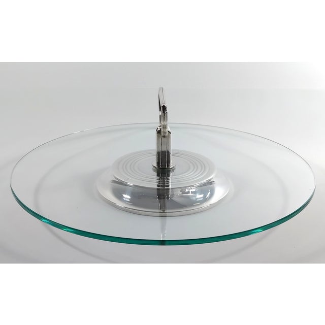 Tray for serving hors d'oeuvres or cheese, designed by Christofle Studio in the post-1940 period, following Art Deco...