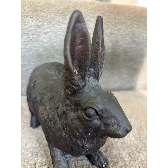 Bronze Rabbit Figures, a Pair For Sale - Image 10 of 13