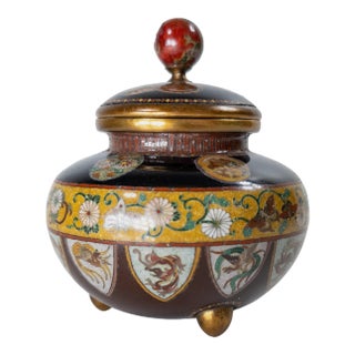 Early 20th Century Japanese Cloisonne Enamel Covered Urn Attr: Honda Yosaburo For Sale