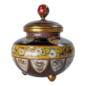 Early 20th Century Japanese Cloisonne Enamel Covered Urn Attr: Honda Yosaburo