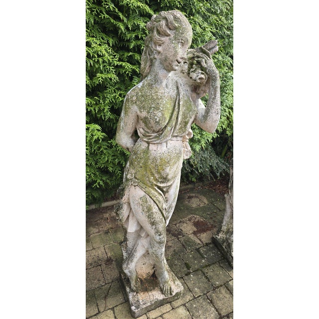 Large Vintage Four Seasons Garden Sculptures, 1930, Set of 4 For Sale - Image 10 of 13