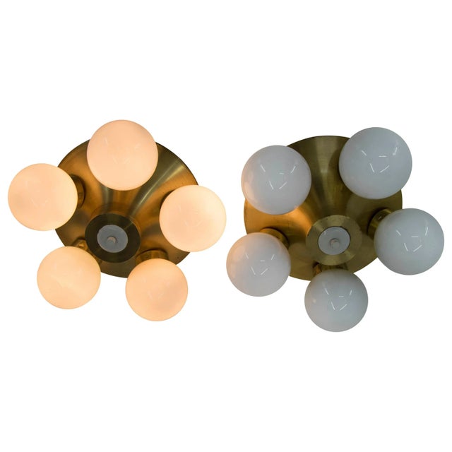 Gold Mid-Century Modern Wall Lights from Elektroinstala Decin, 1970s, Set of 2 For Sale - Image 8 of 8