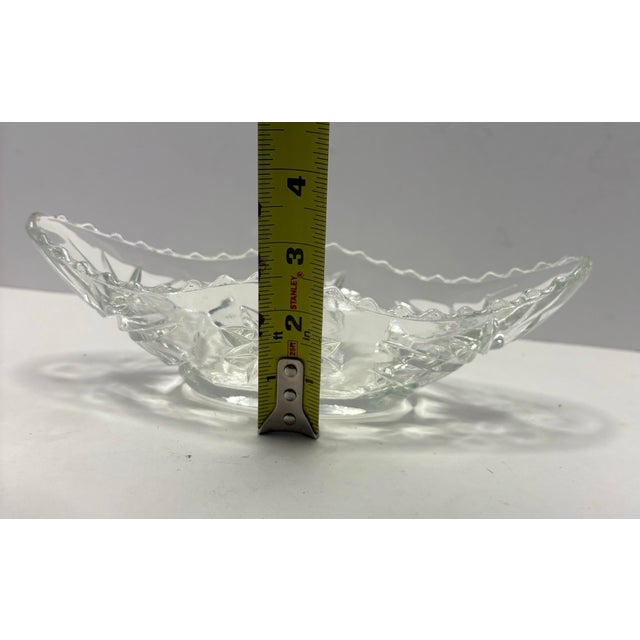 Glass American Pressed Glass Oval Celery or Relish Dish, Starburst Pattern, Circa 1930s–1950s For Sale - Image 7 of 7