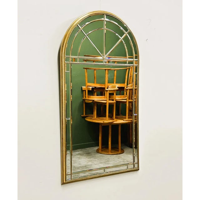 Large Vintage Facet Cut Mirror with Gilded Frame from Deknudt, 1980s For Sale - Image 10 of 10