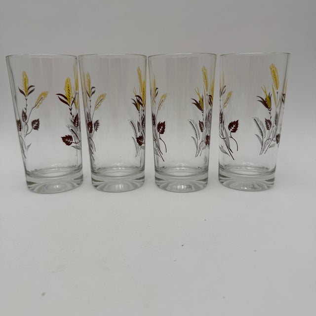Gold Vintage Autumn Harvest Highball Glass 22k Gold Rim 10 Oz by Taylor Smith Taylor - Set of 4 For Sale - Image 8 of 8