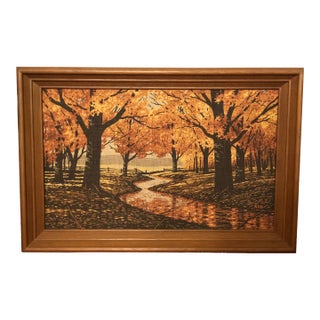 1960s Mid-Century Burlap Screen Prints by Richard Batchelder for Kay Dee Handprints - Pair For Sale