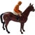 Vintage 1931 Hubley Cast Iron Jockey & Race Horse measures 4.75" high and 5.25 inches wide.