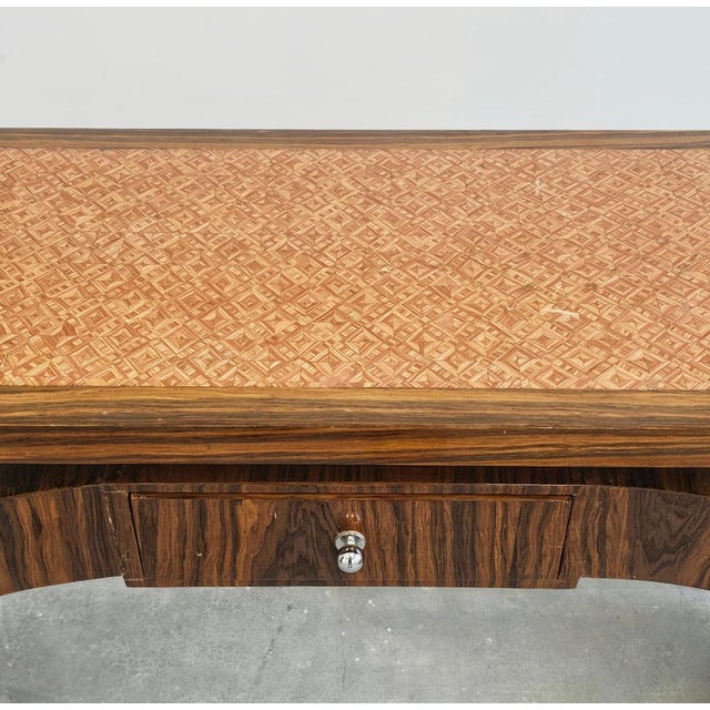 Brown Austrian Art Deco Console Table in Walnut Veneer, 1950s For Sale - Image 8 of 13