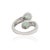 Contemporary Emerald Diamond Cluster Bypass Ring in 14k Gold Size 9 For Sale - Image 9 of 17