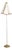 Brass, Fabric and Leather Floor Lamp, 1960s. For Sale