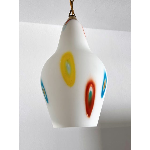 Blue Italian Murano Glass Pendant Lights with Colorful Murrine, 1970s, Set of 2 For Sale - Image 8 of 18