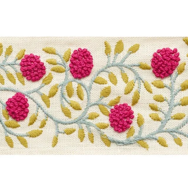 With a winding, embroidered floral design accentuated by French knots, Ashoka Tape adds an element of handcrafted beauty...
