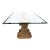 Vintage Hollywood Regency Style Double Pedestal Glass Top Dining Table For Sale