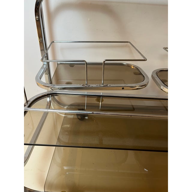 Metal Vintage Serving Bar Cart For Sale - Image 7 of 12