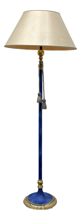 Italian Pr. Gilt Floor Lamp with Ropes