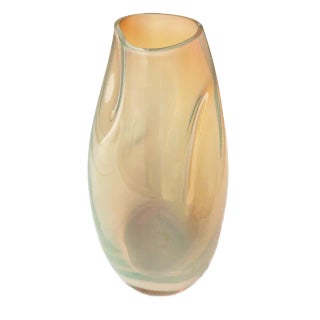 Supernova IV Amber Iridescent XL Vase by Simone Lueling for ELOA For Sale
