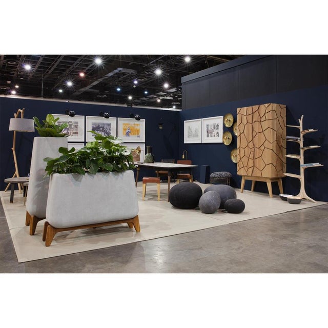 Wood Terra Through Black Planter with Natural Wood Base by Indigenus For Sale - Image 7 of 12