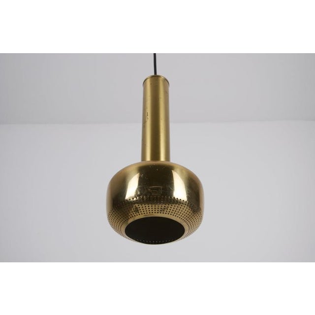 Metal Brass Pendant Lamp by Vilhelm Lauritzen for Louis Poulen, Denmark, 1960s For Sale - Image 7 of 10