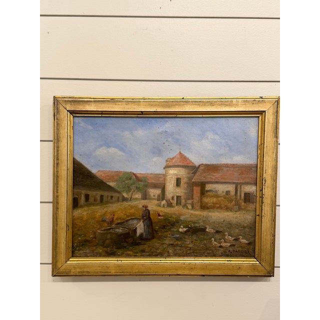 Sky Blue 19th Century Oil on Canvas For Sale - Image 8 of 10