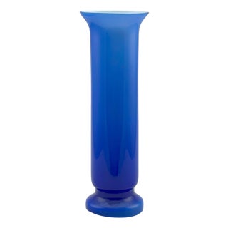 Cobalt Blue Glass Vase from Empoli, Italy, 1970s For Sale