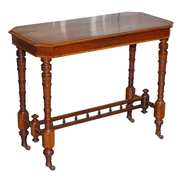 Victorian Carved Walnut Whatnot Console Table, 1920s For Sale