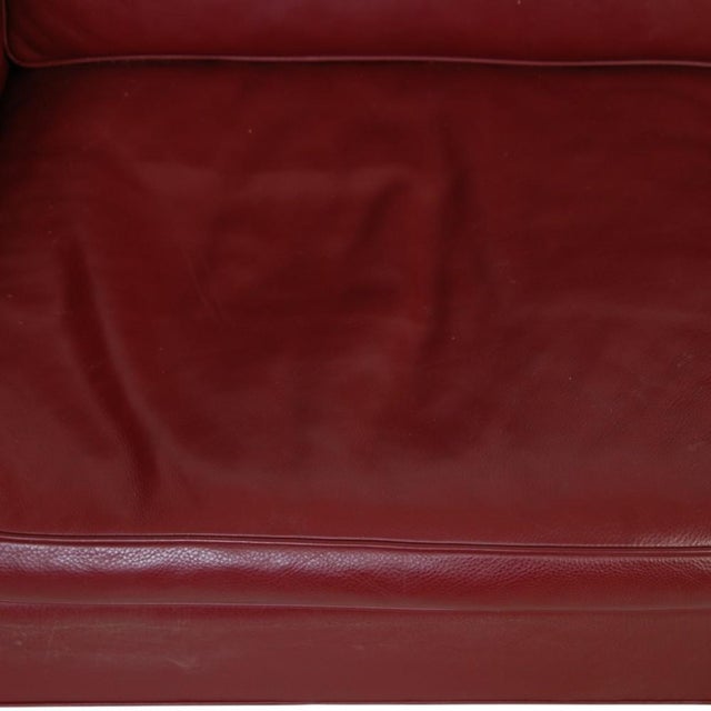 Animal Skin 2212 Two-Seater Sofa in Wine Red Leather by Børge Mogensen, 1990s For Sale - Image 7 of 18