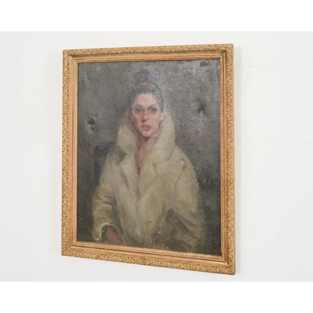 Mid-Century Modern Mid-Century Modern Italian School Portrait of a Lady For Sale - Image 3 of 18
