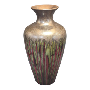 Vintage Mid-Century Modern Studio Art Drip Glazed Pottery 16'' Tall Vase