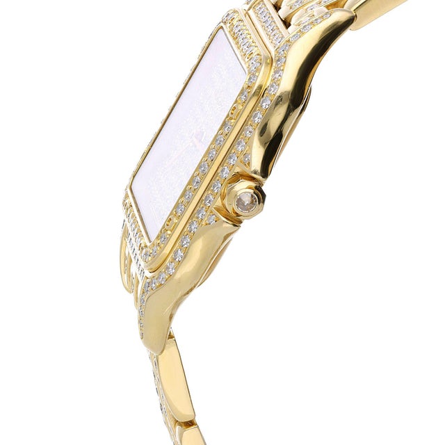Cartier Panthere Jumbo in 18k Gold Factory Diamond Pave Dial & Bracelet Watch For Sale - Image 11 of 16