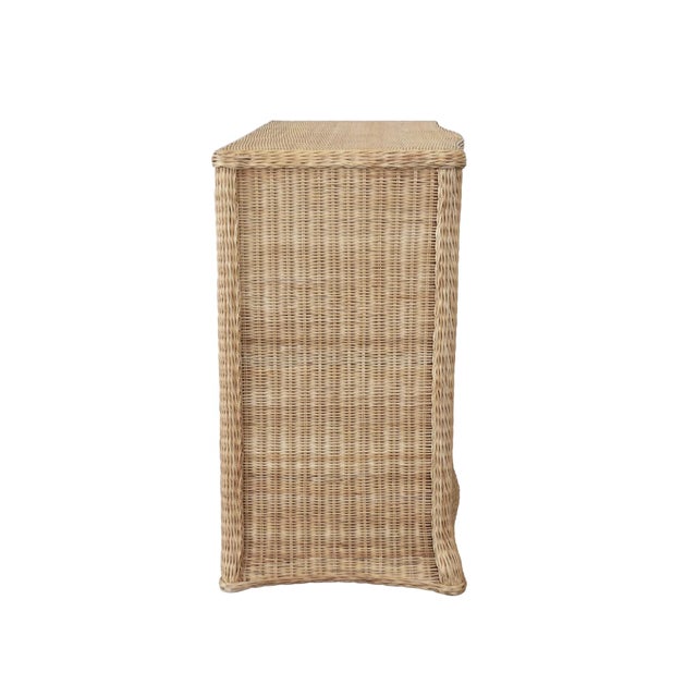 Matthew Izzo Home Celine Four Drawer Woven Rattan Chest With Satin Brass Drawer Pulls and Soft Slide Drawers For Sale In New York - Image 6 of 12