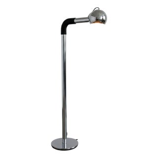 Space Age Adjustable Floor Lamp in Chrome and Steel, 1970s For Sale